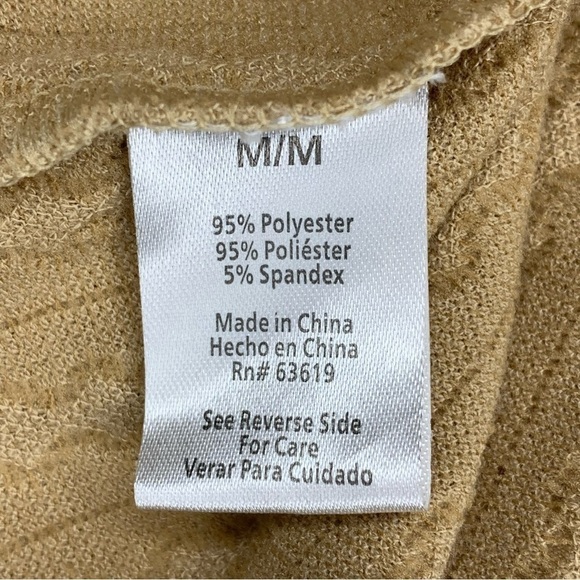 Beige Cable Knit Cropped Hoodie One Step Up Long Sleeve Stretch - Picture 8 of 9